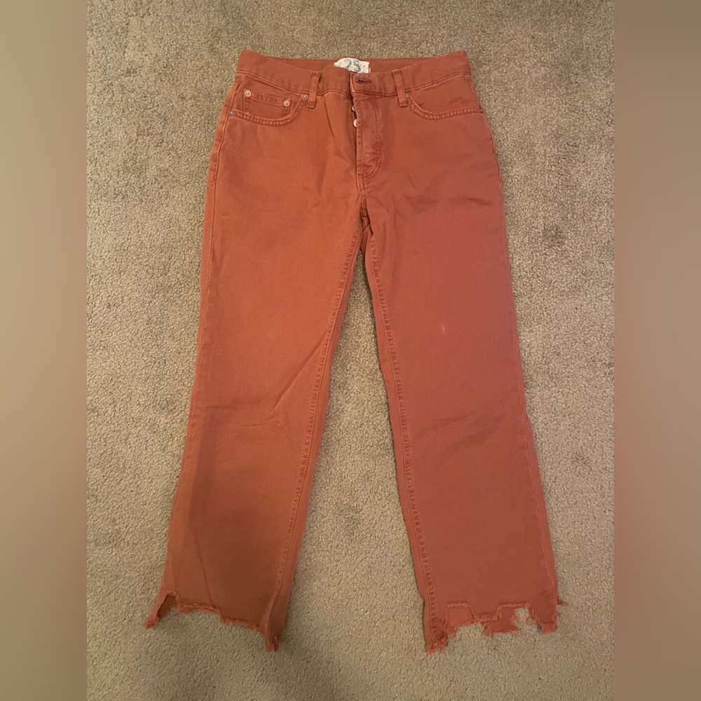 We The Free Rust Ankle & Cropped Jeans